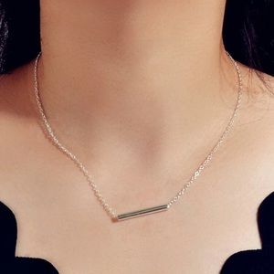 Silver Horizontal Bar Necklace